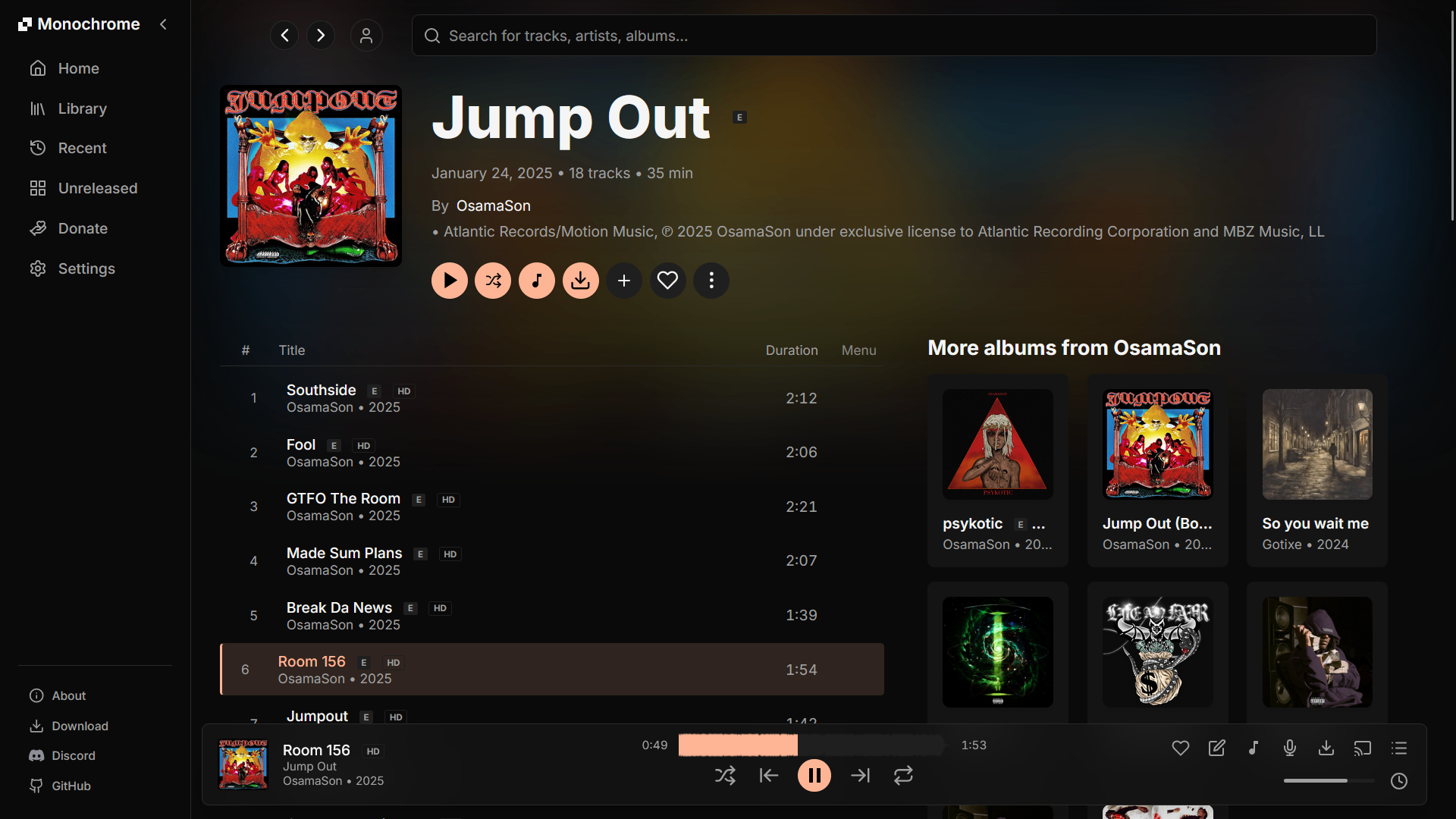 Screenshot of Monochrome